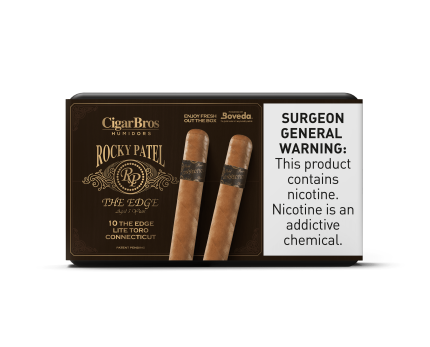 Rocky Patel Edge By CigarBros Cigars CigarBros 10ct Rocky The Edge Toro Connecticut + 7% Discount + FREE Humidor