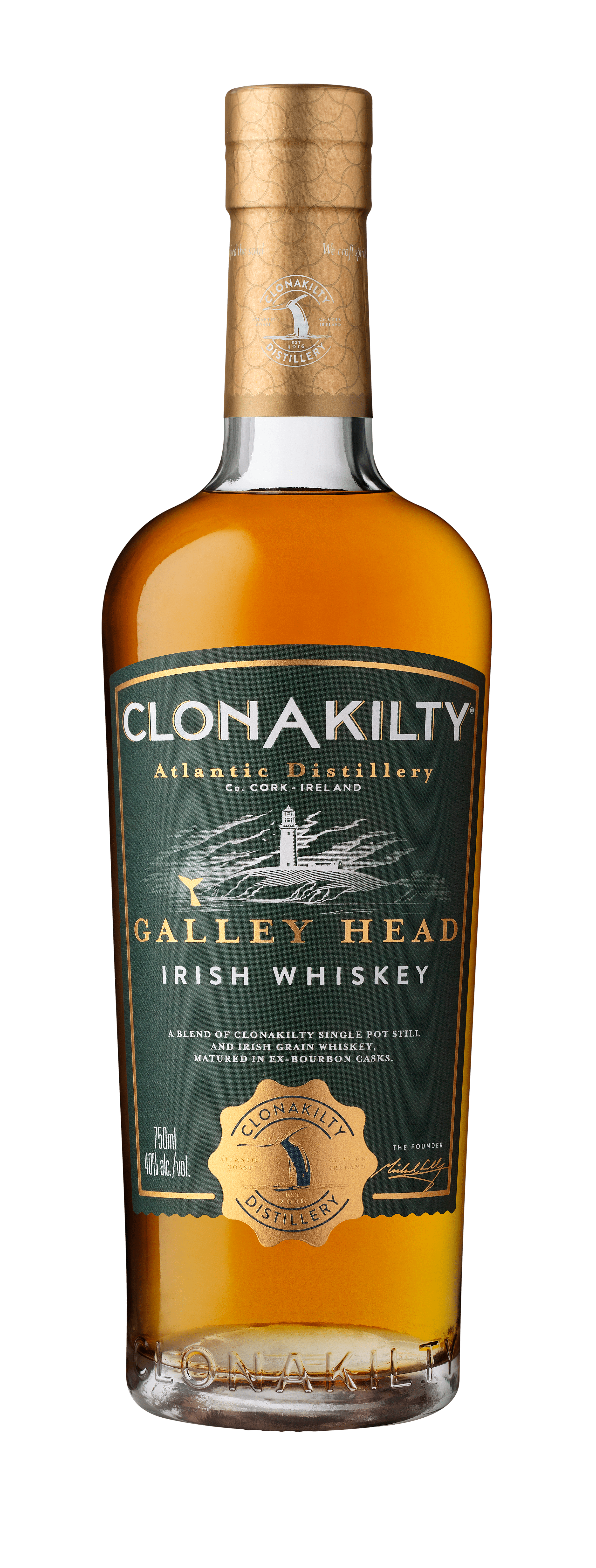 3231_CLONAKILTY_GalleyHeadGreen_750ml_3 Clonakilty Galley Head Irish Whiskey - Image 1