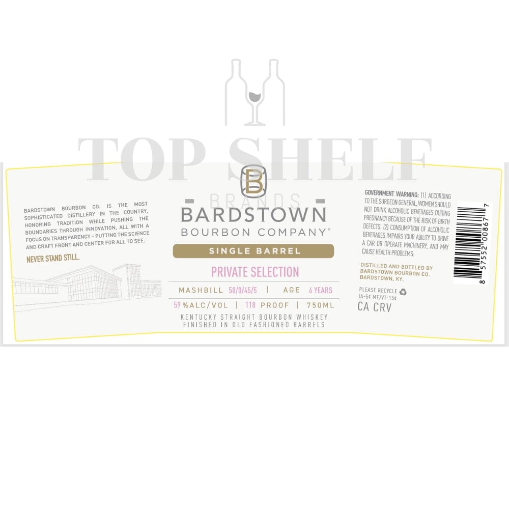 BuyBardstownPrivateSelectionBourbonFinishedinOldFashionedBarrelsOnline Bardstown Bourbon Private Selection Finished in Old Fashioned Barrels - Image 1