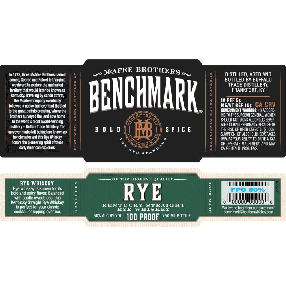 BuyBenchmarkRyeWhiskeyOnline Benchmark Rye Whiskey - Image 1