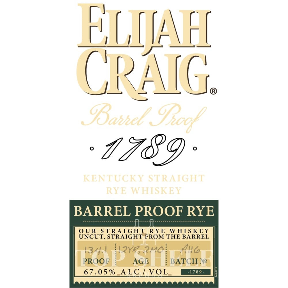 BuyElijahCraig12YearOldBarrelProofRyeOnline Elijah Craig 12 Year Old Barrel Proof Rye - Image 1