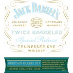 Jack Daniel's Twice Barreled Tennessee Rye Heritage Barrel 2023 Special Release - Image 2