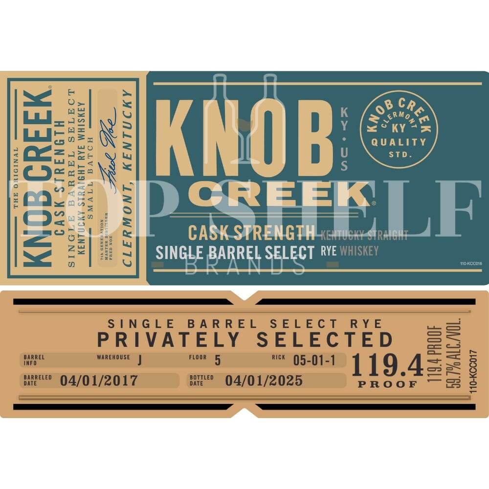 BuyKnobCreekCaskStrengthSingleBarrelSelectRyeOnline Knob Creek Cask Strength Single Barrel Select Rye - Image 1