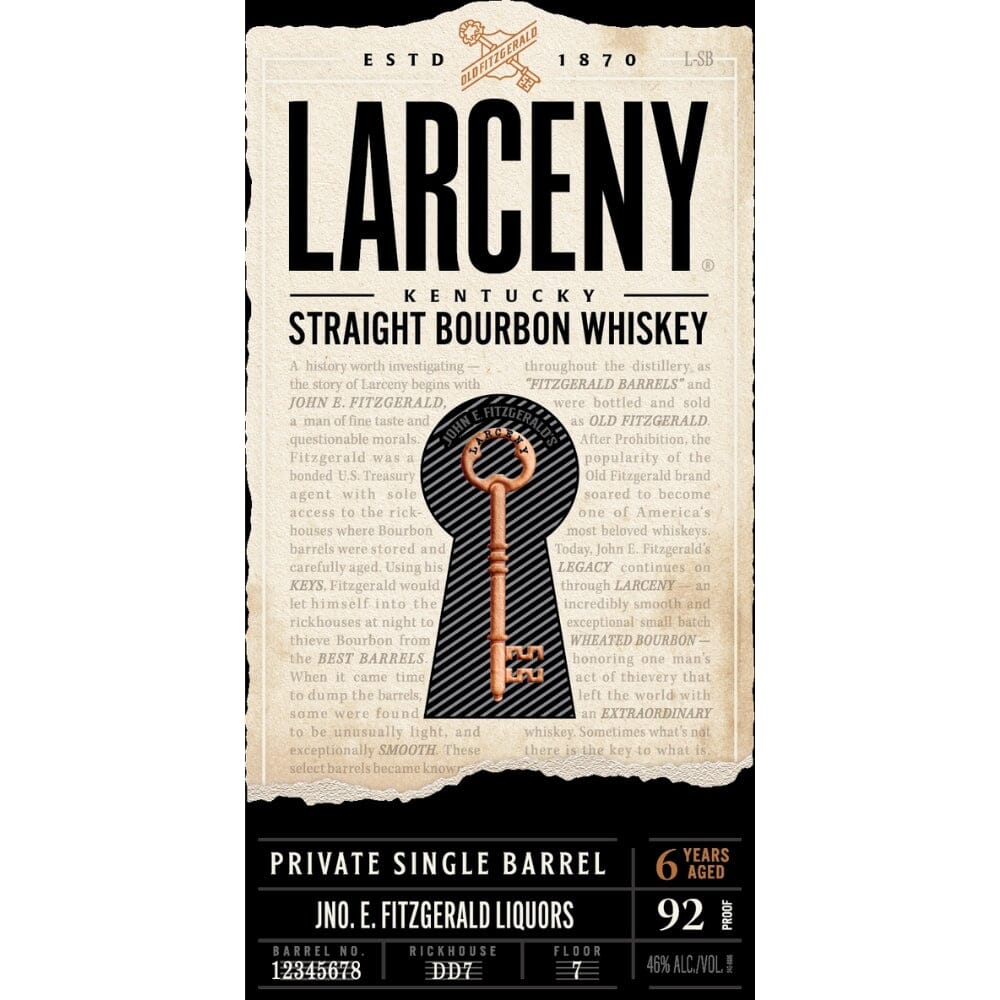 BuyLarcenyPrivateSingleBarrelStraightBourbonOnline Larceny Private Single Barrel Straight Bourbon - Image 1