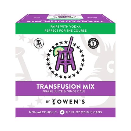 Owen's Barstool Transfusion Mix - Grape Juice & Ginger Ale 4PK